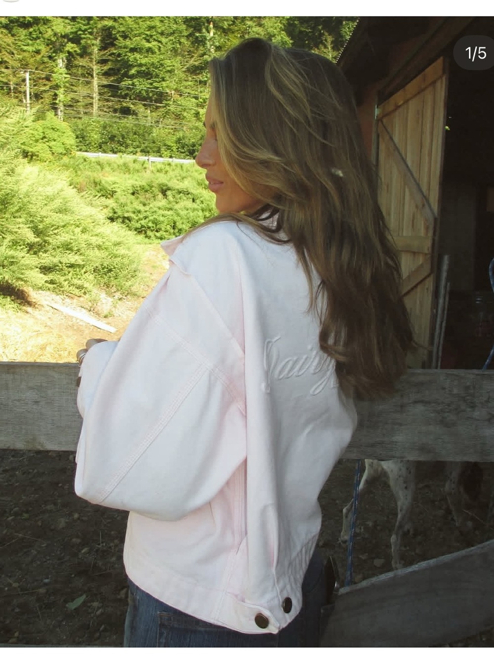Women's Light Pink Cropped Jacket - Picture 4 of 5
